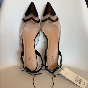 ☑️ a new day Eleanor Black and Clear Women's heels NWT